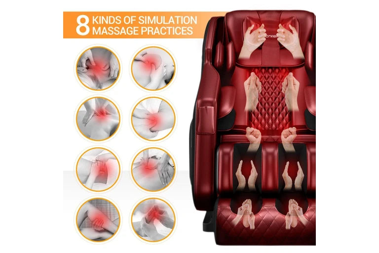 HOMASA Red Full Body Massage Chair Zero Gravity Recliner