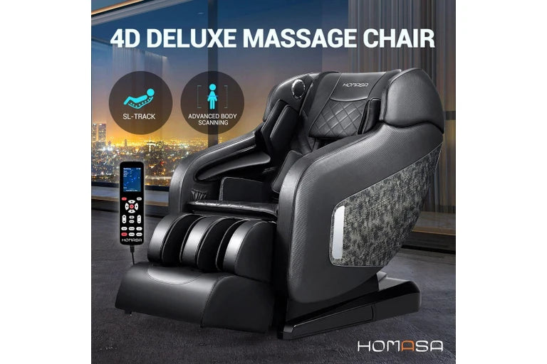 HOMASA 4D Electric Massage Recliner Chair Zero Gravity Massager Grey
