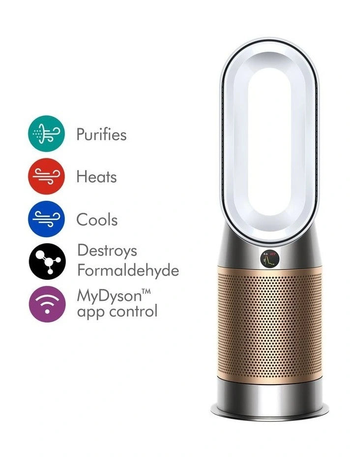 Dyson Hot and Cool Formaldehyde Purifying Fan Heater in White/Gold HP09