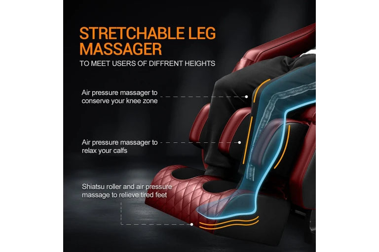 HOMASA Red Full Body Massage Chair Zero Gravity Recliner