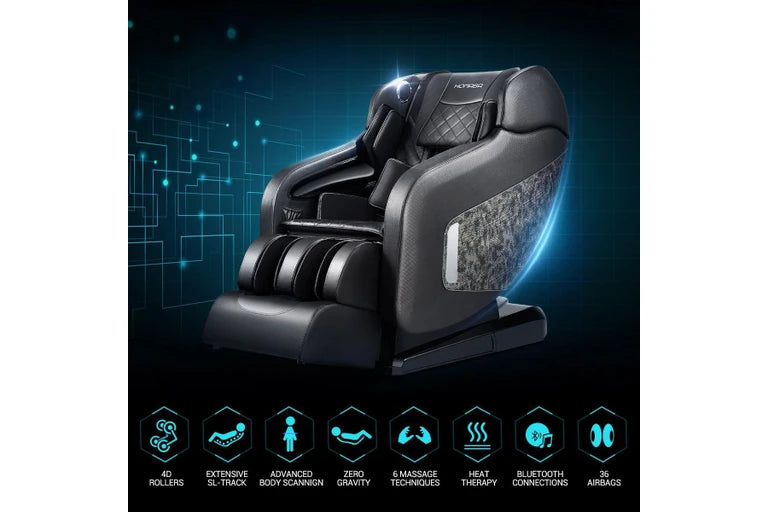 HOMASA 4D Electric Massage Recliner Chair Zero Gravity Massager Grey