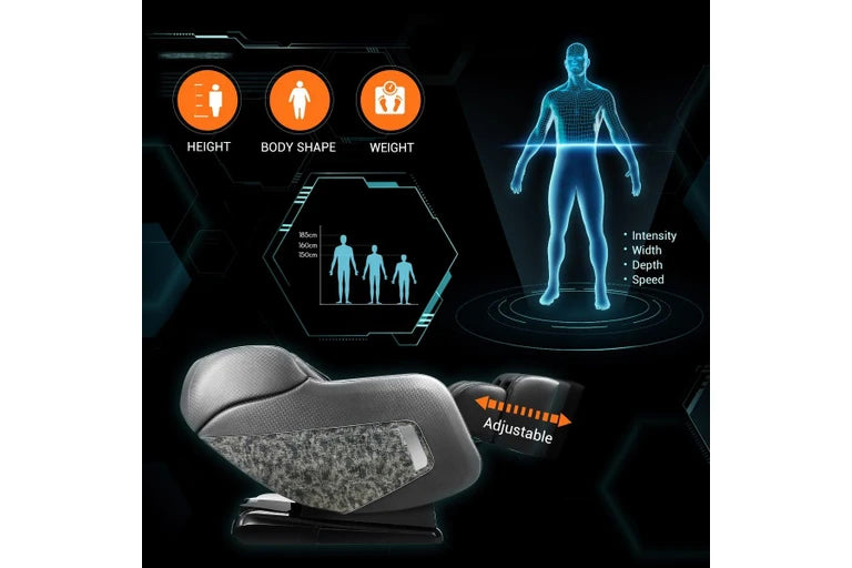 HOMASA 4D Electric Massage Recliner Chair Zero Gravity Massager Grey