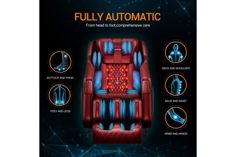 HOMASA Red Full Body Massage Chair Zero Gravity Recliner